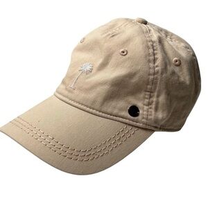 Roxy Unisex Tan Peach Pink Hue Baseball Cap Palm Tree Embroidery Adjustable Hat